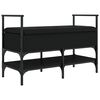 vidaXL Bancă de pantofi, negru, 85,5x42x57,5 cm, lemn prelucrat