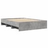 vidaXL Cadru de pat, gri beton, 135x190 cm, lemn prelucrat