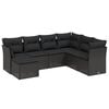 vidaXL Set canapele de grădină cu perne, 7 piese, negru, poliratan