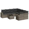 vidaXL Set canapele de grădină, 9 piese, cu perne, gri, poliratan