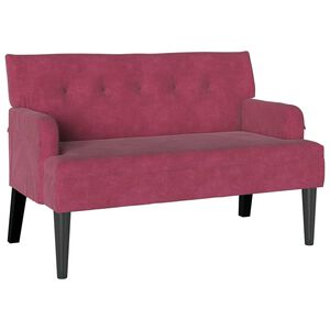 vidaXL Bancă Chesterfield Roșu Vin 112 x 65,5 x 75 cm Catifea