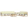 vidaXL Set de canapele de exterior 8 pcs Alb și crem