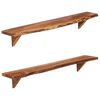vidaXL Rafturi de perete, 2 buc., 110x20x18 cm, lemn masiv de acacia