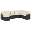 vidaXL Set mobilier de grădină cu perne, 8 piese, negru, poliratan