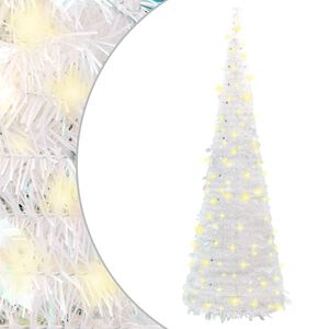 vidaXL Brad de Crăciun artificial pop-up 200 LED-uri Alb 210 cm