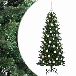 vidaXL Brad de Crăciun artificial cu glob 120 cm 150 LED-uri Alb cald