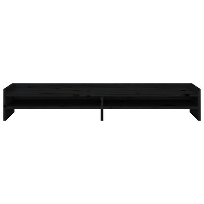 vidaXL Suport pentru monitor, negru, 100x24x16 cm, lemn masiv de pin
