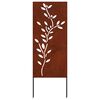 vidaXL Ecran de intimitate pentru grădină Floral Ruginit 50 x 140 cm