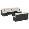 vidaXL Set canapele de grădină cu perne, 11 piese, negru, poliratan