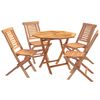 vidaXL Set bistro de grădină pliabil, 5 piese natural