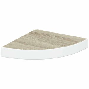 vidaXL Raft de perete de colț, stejar și alb, 25x25x3,8 cm, MDF