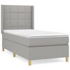 vidaXL Pat box spring cu saltea, gri deschis, 100x200 cm, textil