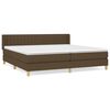 vidaXL Pat box spring cu saltea, maro &icirc;nchis, 200x200 cm, textil