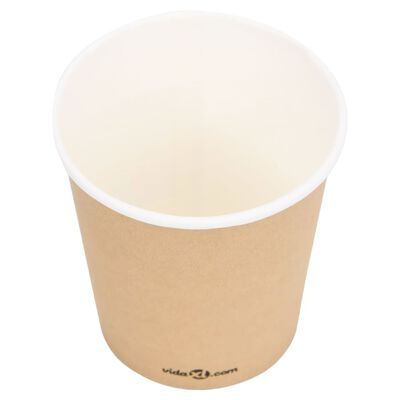 vidaXL Pahare de cafea de hârtie, 250 buc., maro, 200 ml