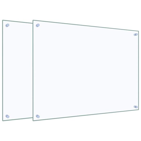vidaXL Panou antistropi bucătărie 2 buc. transparent 80x60 cm sticlă