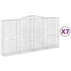 vidaXL Coșuri gabion arcuite, 7 buc 400x50x200/220 cm, fier galvanizat