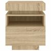 vidaXL Noptieră cu lumini LED, stejar sonoma, 40x39x48,5 cm