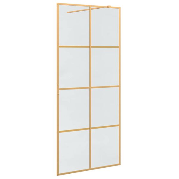 vidaXL Zid de duș walk-in Auriu 90 x 195 cm sticlă securizată