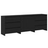 vidaXL Bufet cu sertar 3 pcs Negru 70 x 41 x 75 cm Lemn compozit