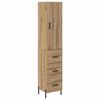 vidaXL Bufet Stejar Artizanal 34,5 x 34 x 180 cm Lemn compozit