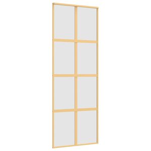 vidaXL Ușă glisantă, auriu, 76x205 cm, sticlă ESG mată și aluminiu