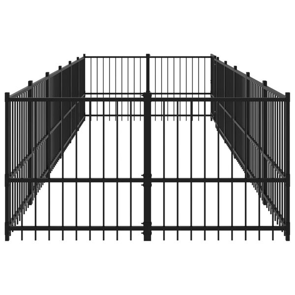 vidaXL Padoc pentru c&acirc;ini de exterior, 11,26 m&sup2;, oțel