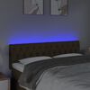 vidaXL Tăblie de pat cu LED, maro &icirc;nchis, 144x7x78/88 cm, textil
