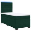vidaXL Pat box spring cu saltea, verde &icirc;nchis, 100x200 cm, catifea