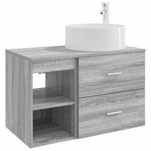 vidaXL Set de mobilier pentru baie 2 pcs Sonoma gri Lemn prelucrat
