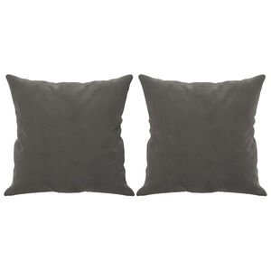 vidaXL Perne decorative, 2 buc., gri &icirc;nchis, 40x40 cm, catifea