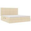 vidaXL Pat cu saltea și LED cu saltea Creme 200 x 200 cm Poliester