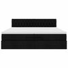 vidaXL Cadru de pat otoman cu saltea țesătură neagră 200x200 cm