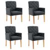 vidaXL Scaune de bucătărie cu brațe, 4 buc., gri, material textil