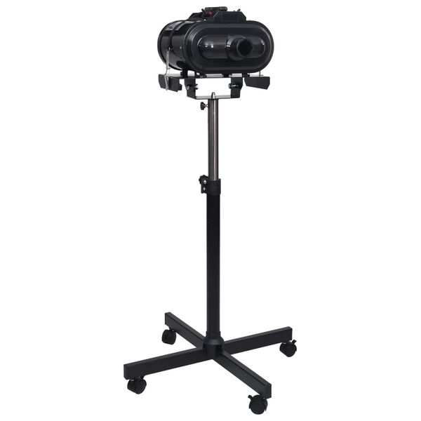 vidaXL Uscător păr animale, suport motor dublu, negru, plastic/oțel