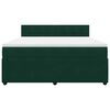 vidaXL Pat box spring cu saltea, verde &icirc;nchis, 180x200 cm, catifea