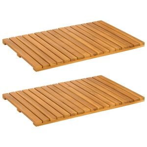 vidaXL Covoraș de baie Simplu Maro 60 x 40 cm Lemn Solid de Acacia