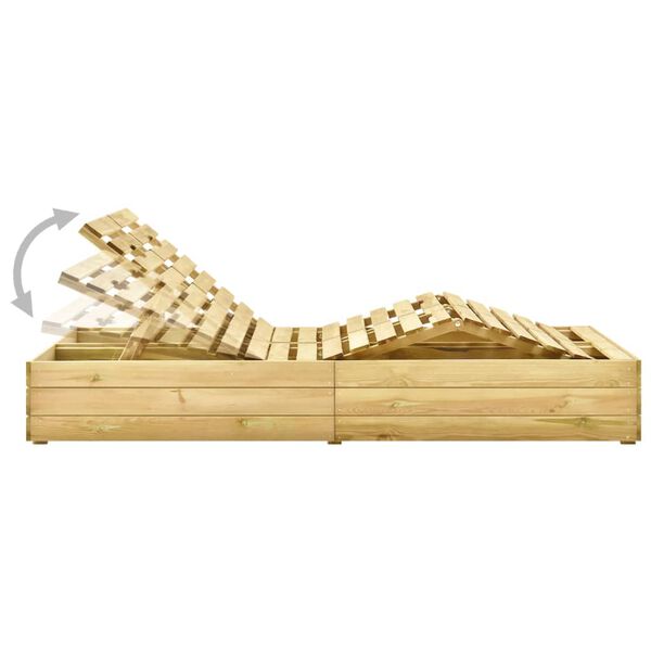 vidaXL Șezlong dublu cu perne, lemn de pin tratat