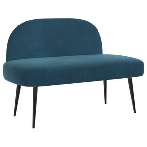 vidaXL Bancă tapițată cu spătar albastru 110 x 60 x 76 cm Catifea