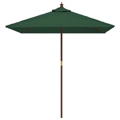 vidaXL Umbrelă soare de grădină stâlp din lemn verde 198x198x231 cm