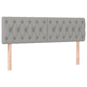 vidaXL Tăblii de pat, 2 buc, gri deschis, 80x7x78/88 cm, textil