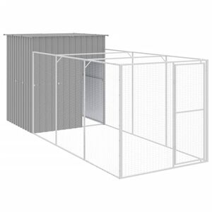 vidaXL Cușcă de c&acirc;ine & țarc gri deschis 165x455x181cm oțel galvanizat