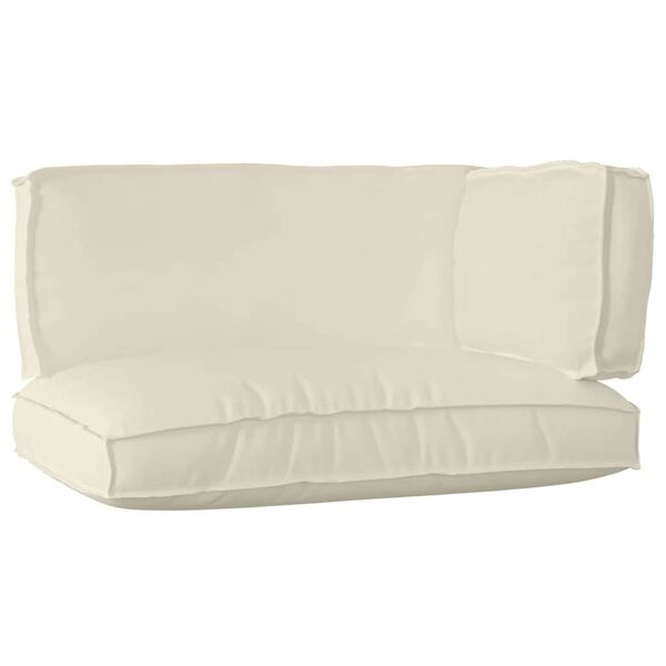 vidaXL Set de perne pentru palet 3 pcs Crem Material Oxford