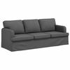 vidaXL Canapea 2 pcs Gri &icirc;nchis 144 x 80 x 85 cm țesătură