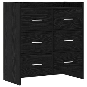 vidaXL Bufet Stejar Negru 75 x 33 x 80 cm Lemn prelucrat