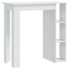 vidaXL Masă de bar cu raft, alb extralucios, 102x50x103,5 cm, PAL