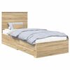 vidaXL Cadru de pat cu sertar Stejar Sonoma 90 x 200 cm Lemn prelucrat