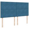 vidaXL Pat box spring cu saltea, albastru, 200x200 cm, catifea