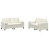 vidaXL Set de canapele cu perne, 2 piese, crem, catifea