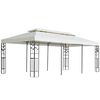 vidaXL Pavilion cu acoperiș dublu, alb, 6x3 m, oțel