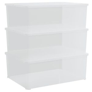 vidaXL Cutii de depozitare din plastic, 3 buc., 10 L, stivuibile